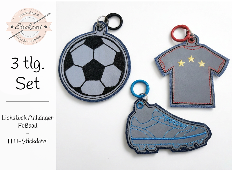 Lichtstück Anhänger Fußball - ITH-Stickdatei